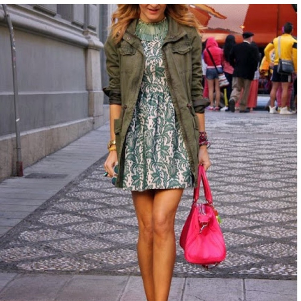 NWT Zara Tulip Dress- Green